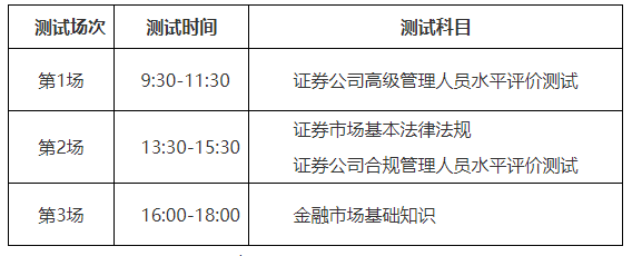 2023年11月证券业水平评价测试时间11月25日